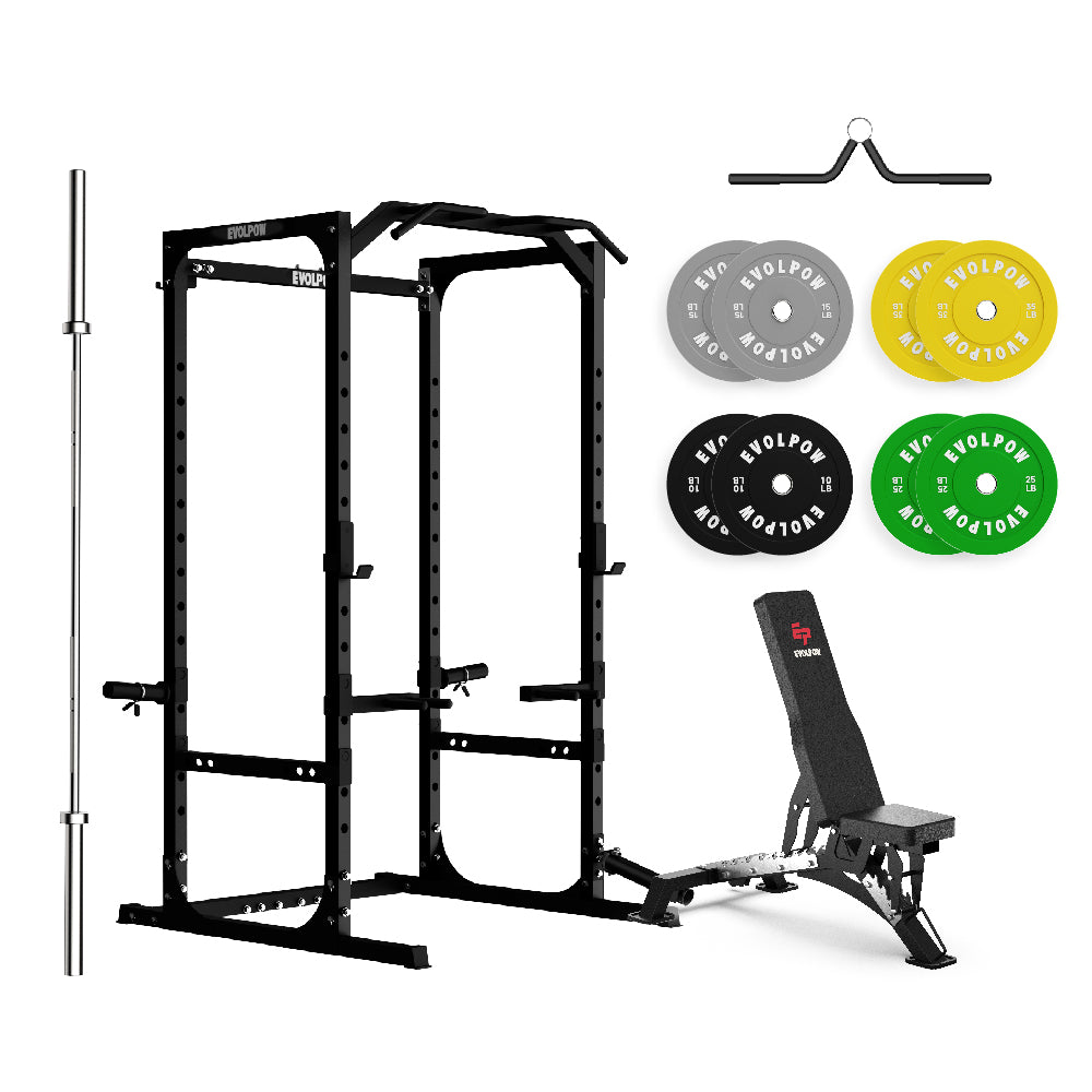EVOLPOW P2A Brute All-in-One Power Rack Home Gym Package