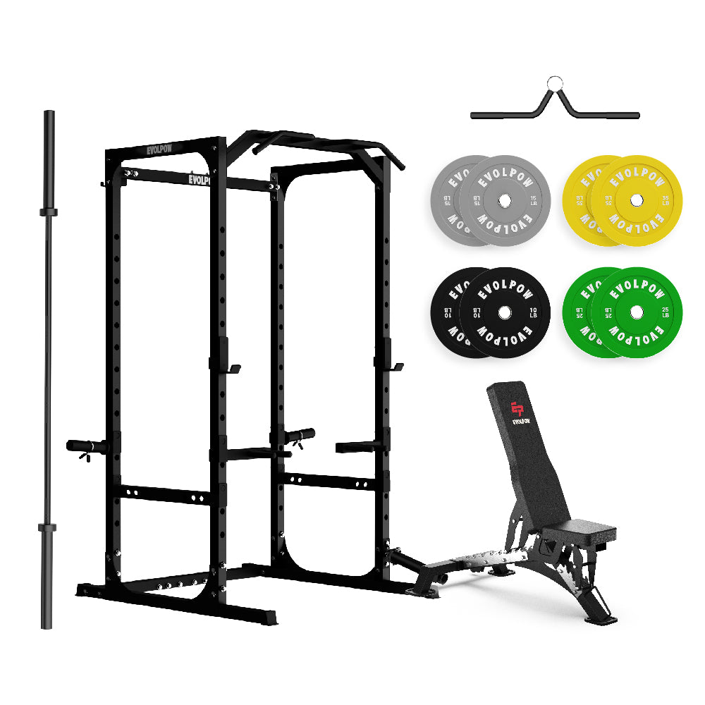 EVOLPOW P2A Brute All-in-One Power Rack Home Gym Package