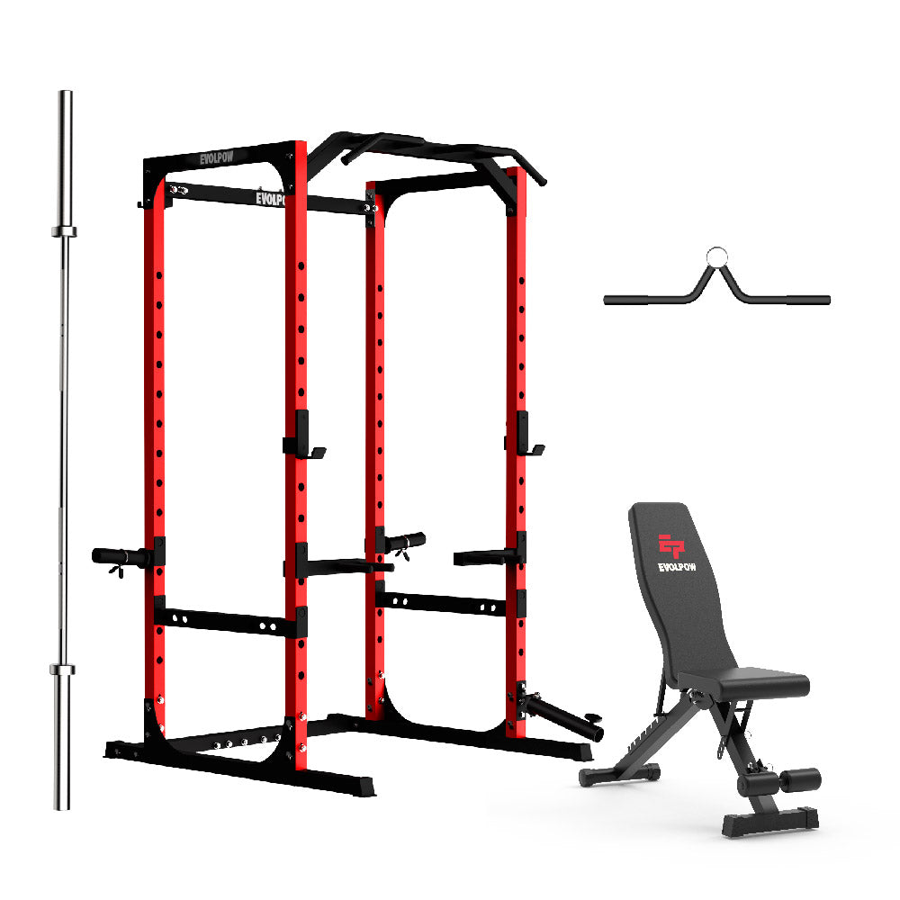 EVOLPOW P2A Brute All-in-One Power Rack Home Gym - For Beginner