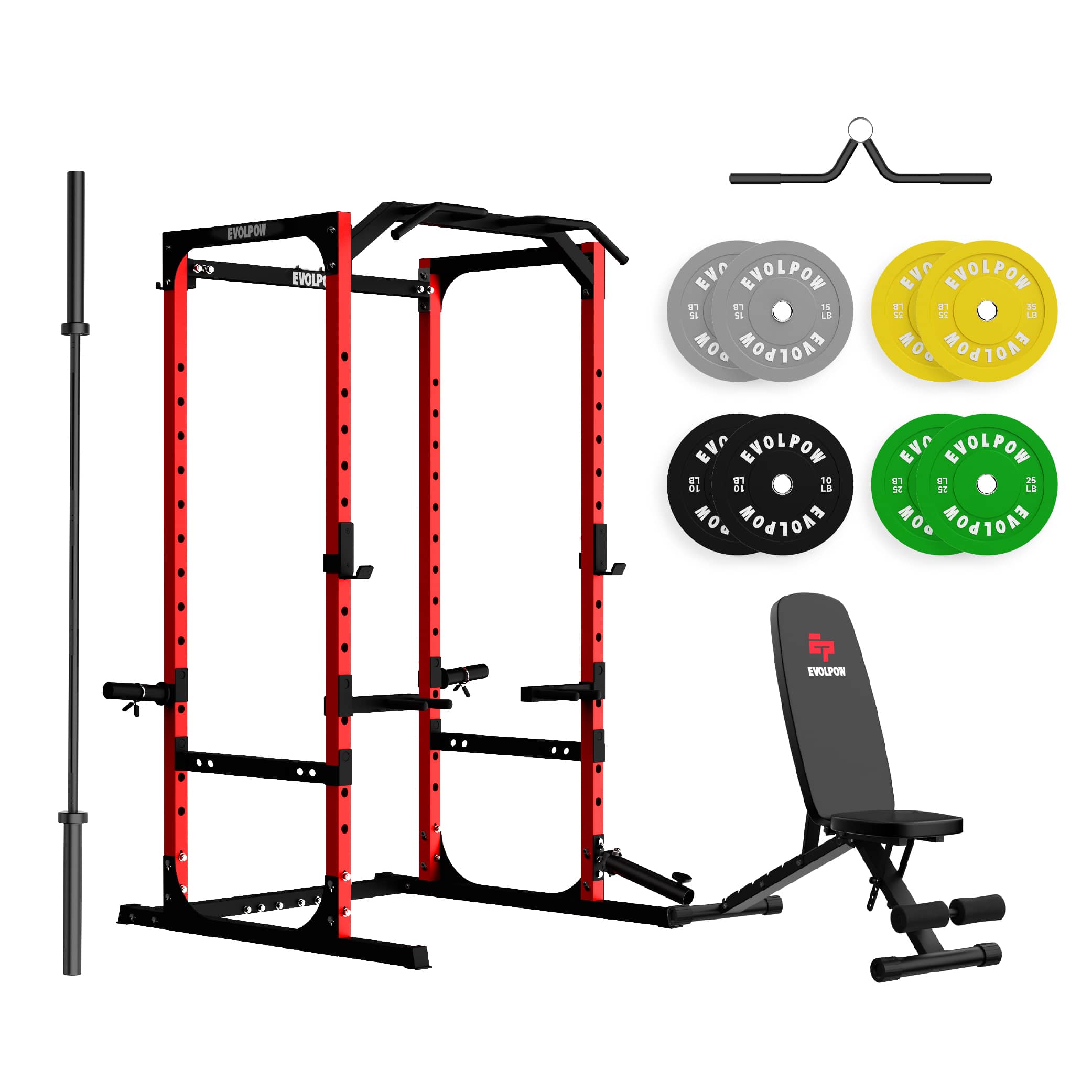 EVOLPOW P2A Brute All-in-One Power Rack Home Gym Package