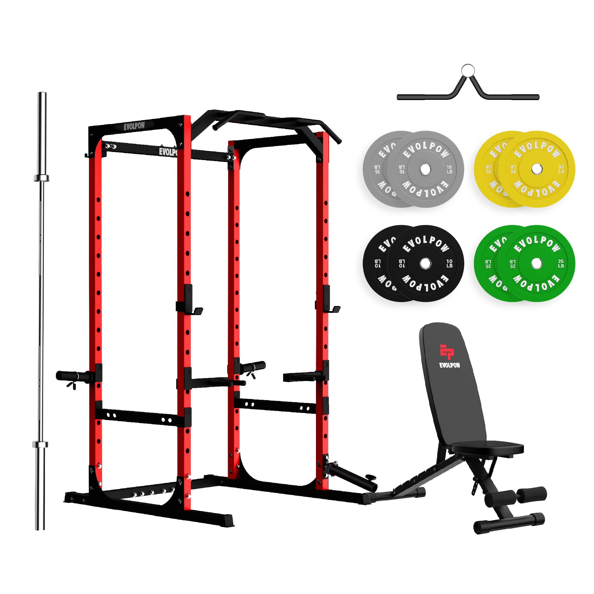 EVOLPOW P2A Brute All-in-One Power Rack Home Gym Package