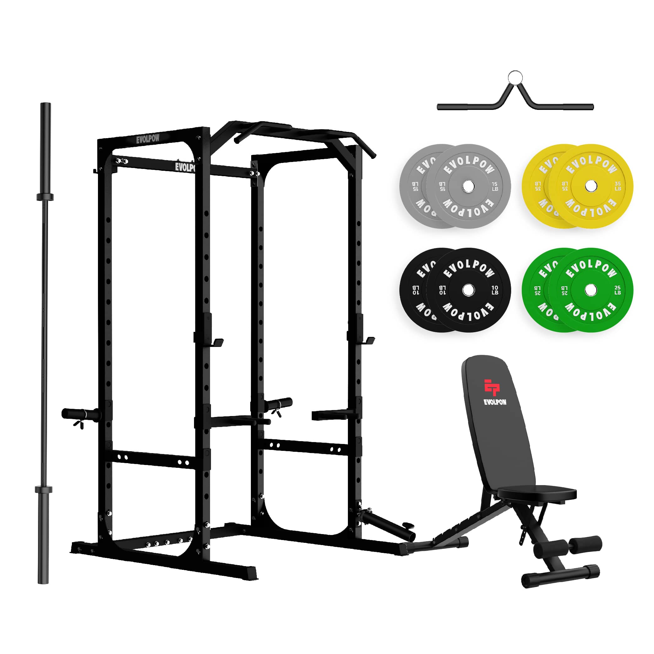 EVOLPOW P2A Brute All-in-One Power Rack Home Gym Package