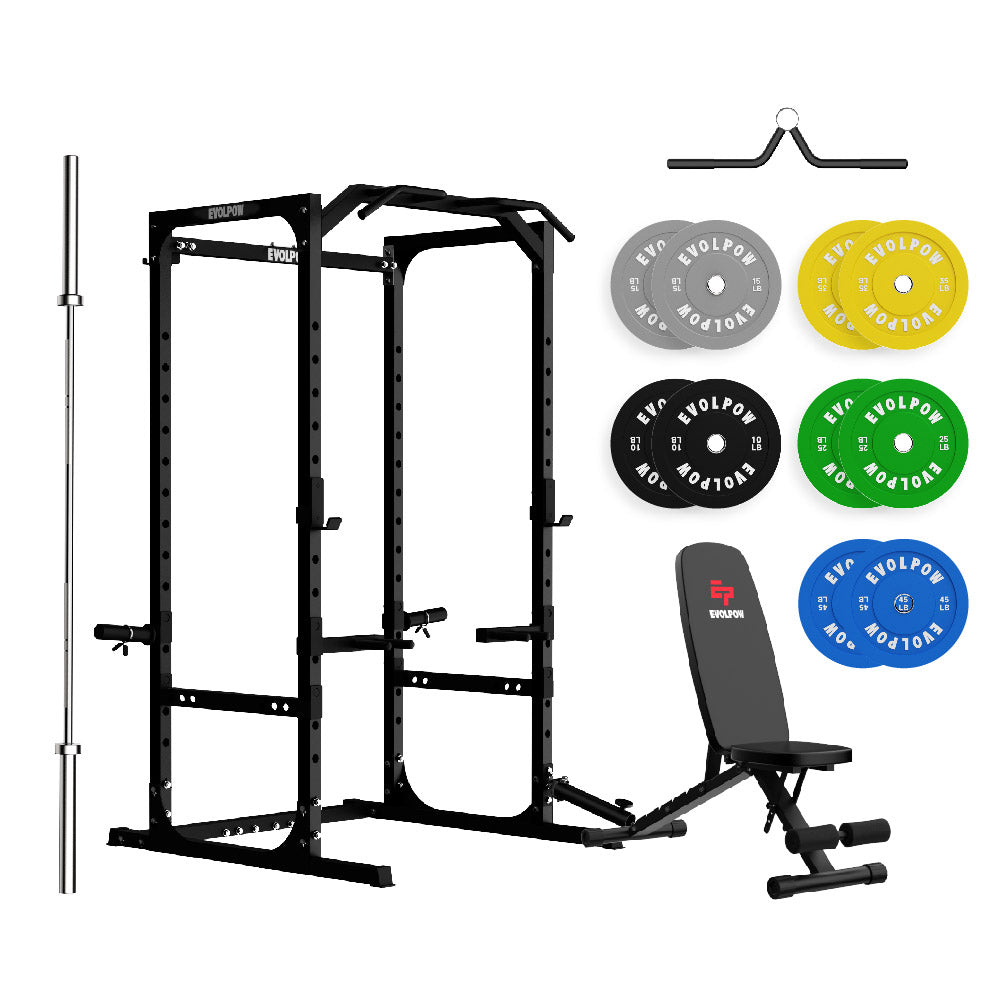 EVOLPOW P2A Brute All-in-One Power Rack Home Gym Package