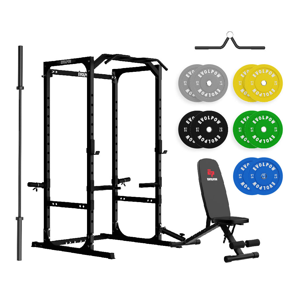 EVOLPOW P2A Brute All-in-One Power Rack Home Gym Package