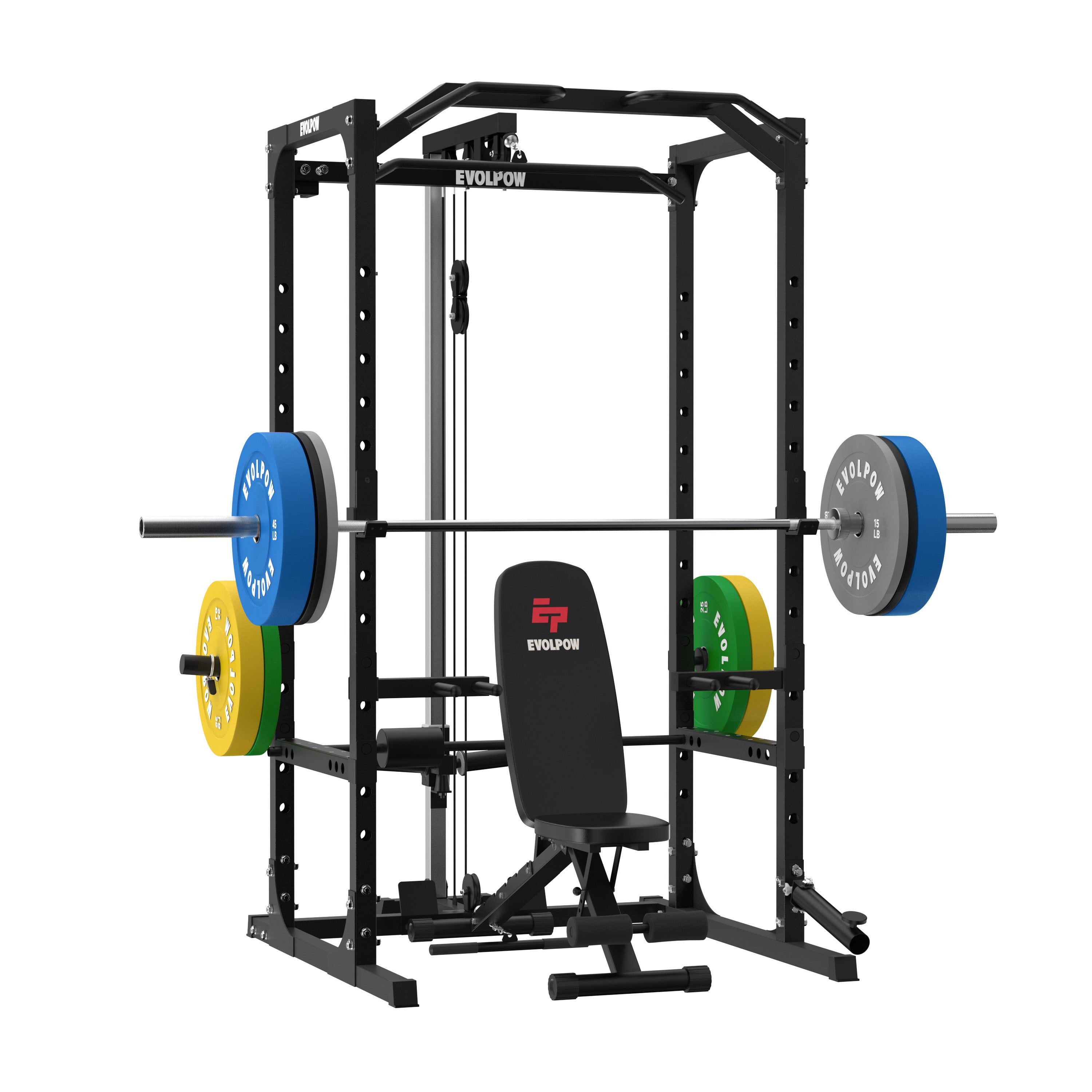 EVOLPOW P2A Brute All-in-One Power Rack Home Gym Package