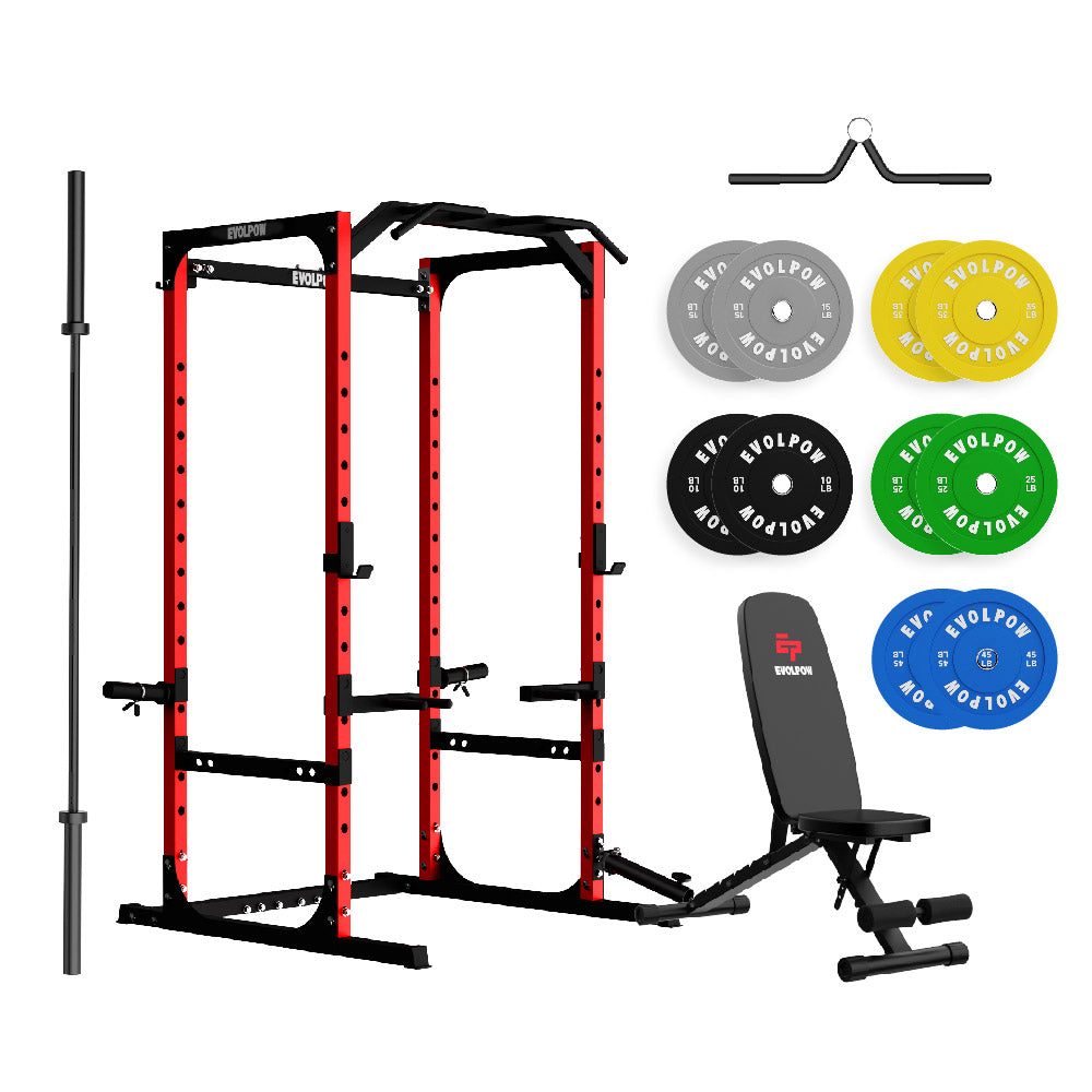 EVOLPOW P2A Brute All-in-One Power Rack Home Gym Package