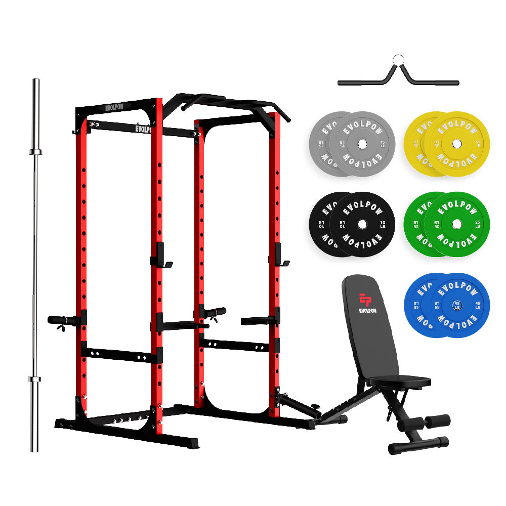 EVOLPOW P2A Brute All-in-One Power Rack Home Gym Package