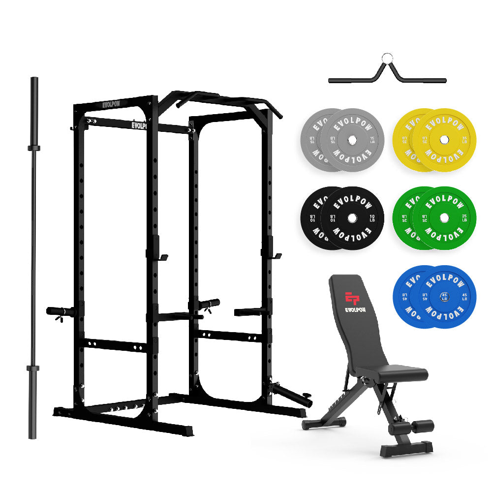 EVOLPOW P2A Brute All-in-One Power Rack Home Gym Package