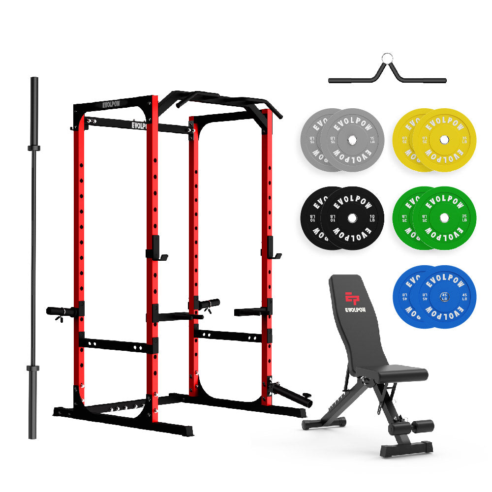EVOLPOW P2A Brute All-in-One Power Rack Home Gym Package
