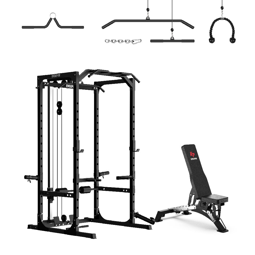 EVOLPOW P2A Brute All-in-One Power Rack Home Gym - For Beginner
