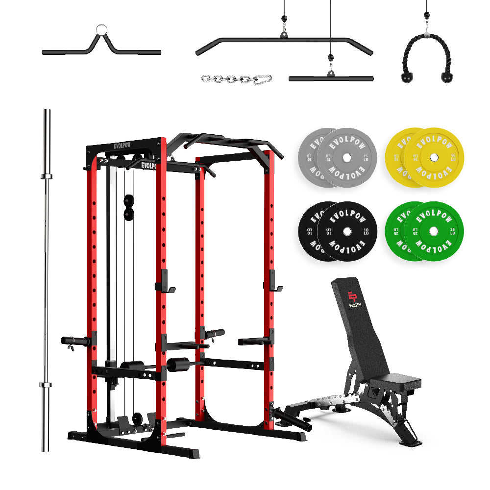 EVOLPOW P2A Brute All-in-One Power Rack Home Gym Package