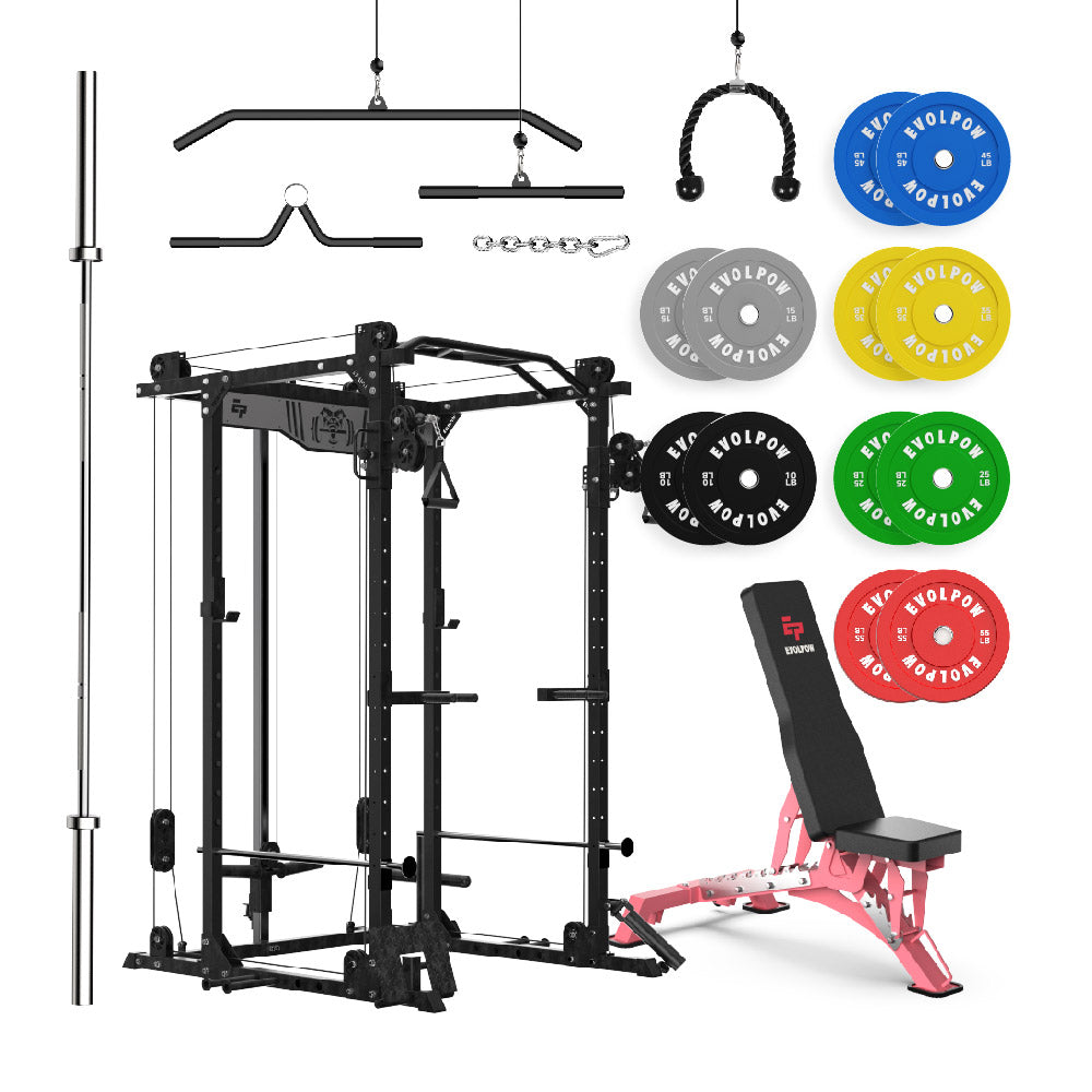EVOLPOW P2D Brute All-in-One Power Rack Home Gym Package