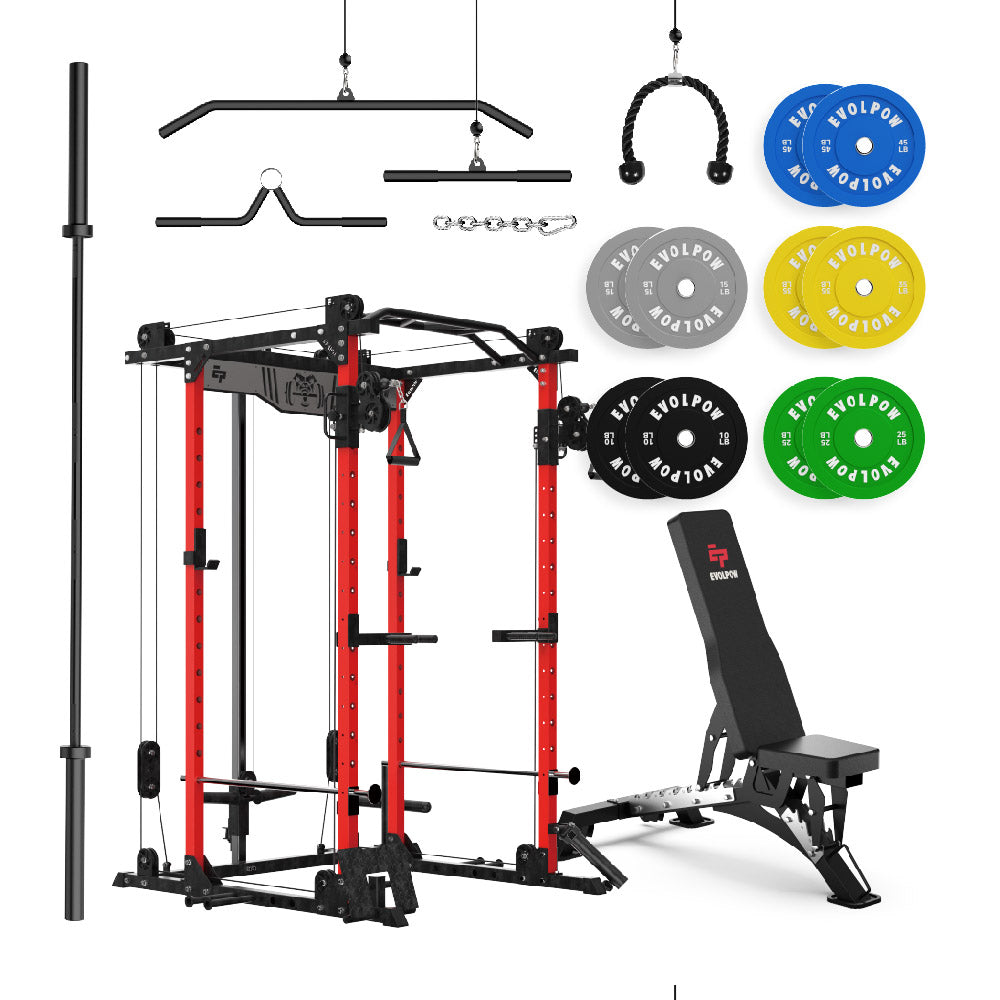 EVOLPOW P2D Brute All-in-One Power Rack Home Gym Package
