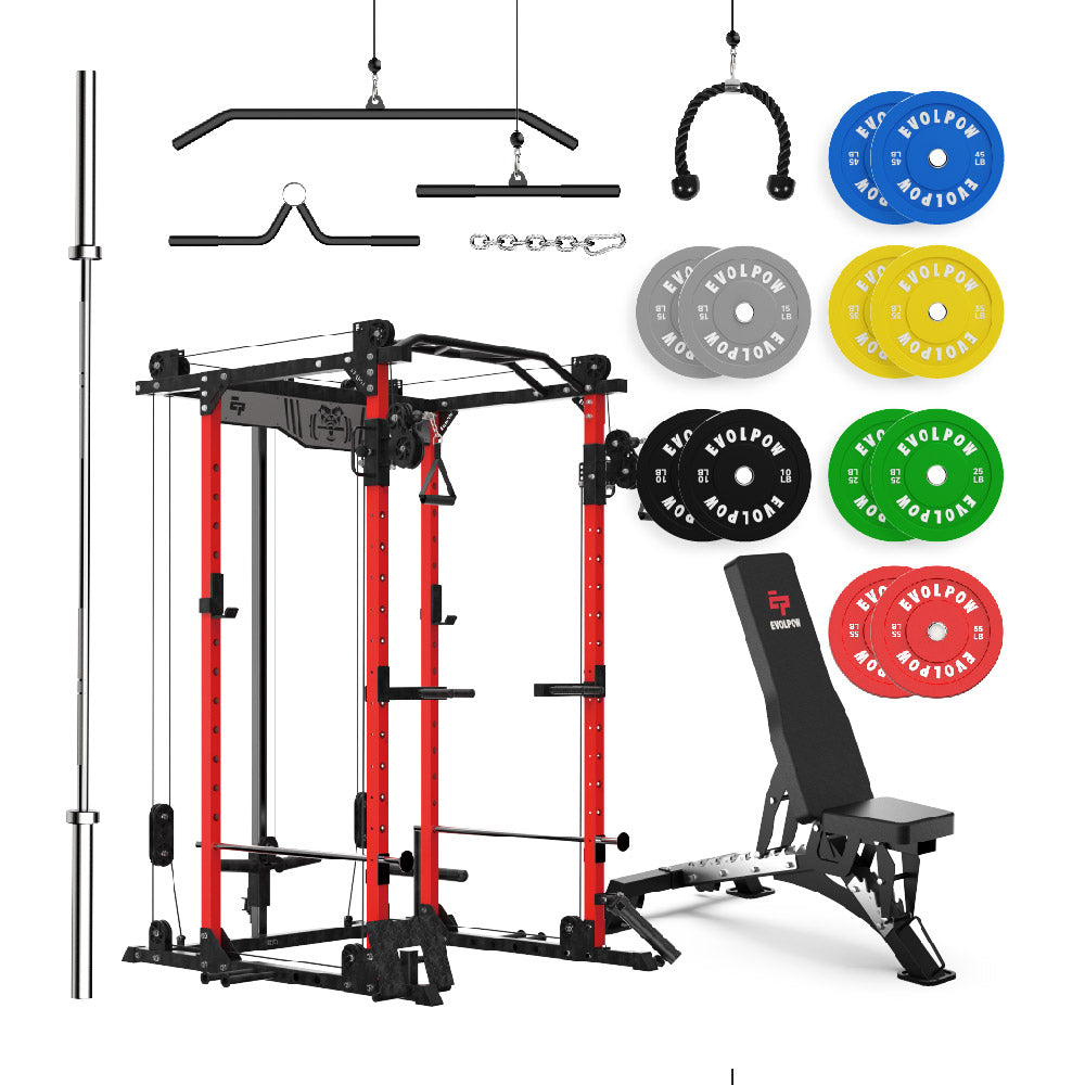 EVOLPOW P2D Brute All-in-One Power Rack Home Gym Package