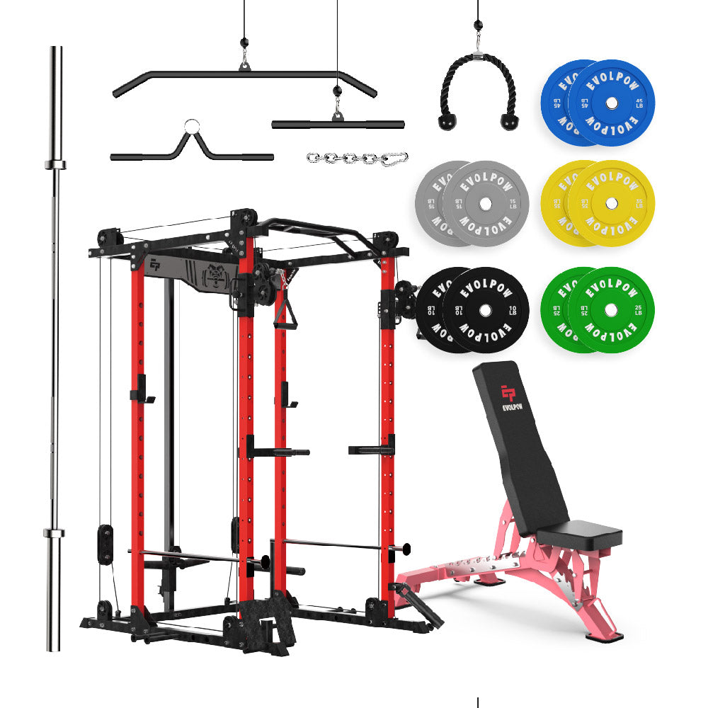 EVOLPOW P2D Brute All-in-One Power Rack Home Gym Package