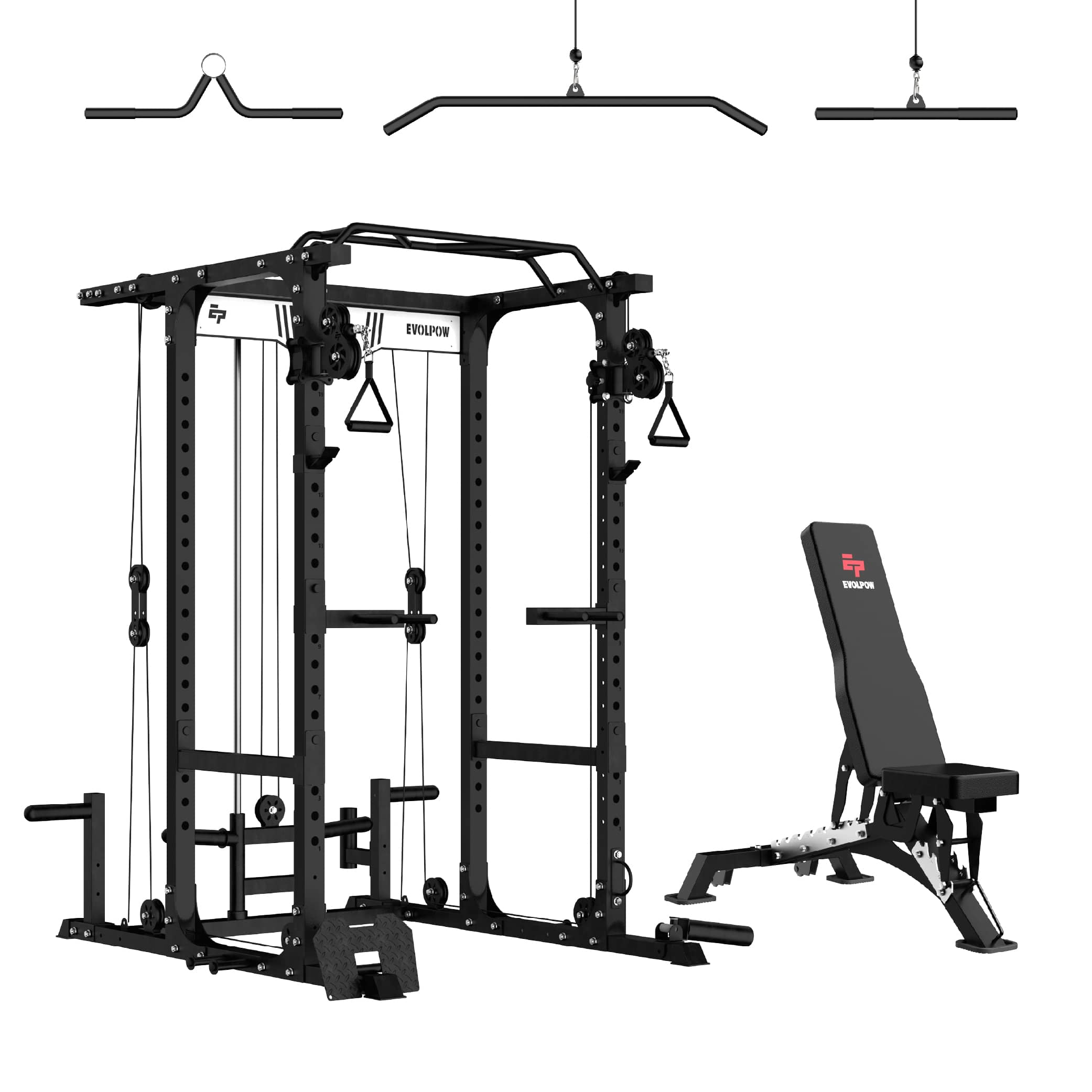 EVOLPOW P3A Tank Upgraded All-in-One Power Rack Home Gym - Best Seller