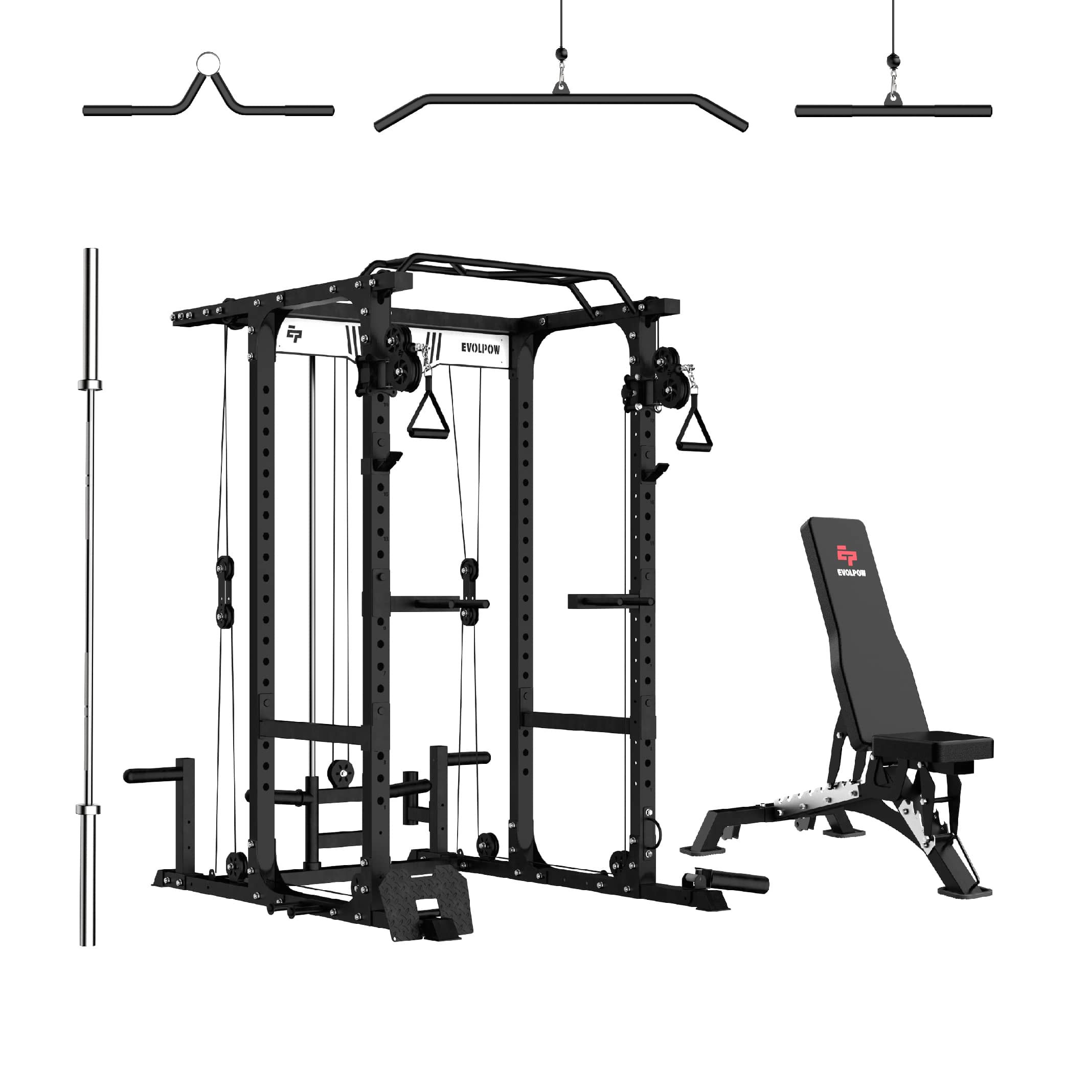 EVOLPOW P3A Tank Upgraded All-in-One Power Rack Home Gym - Best Seller