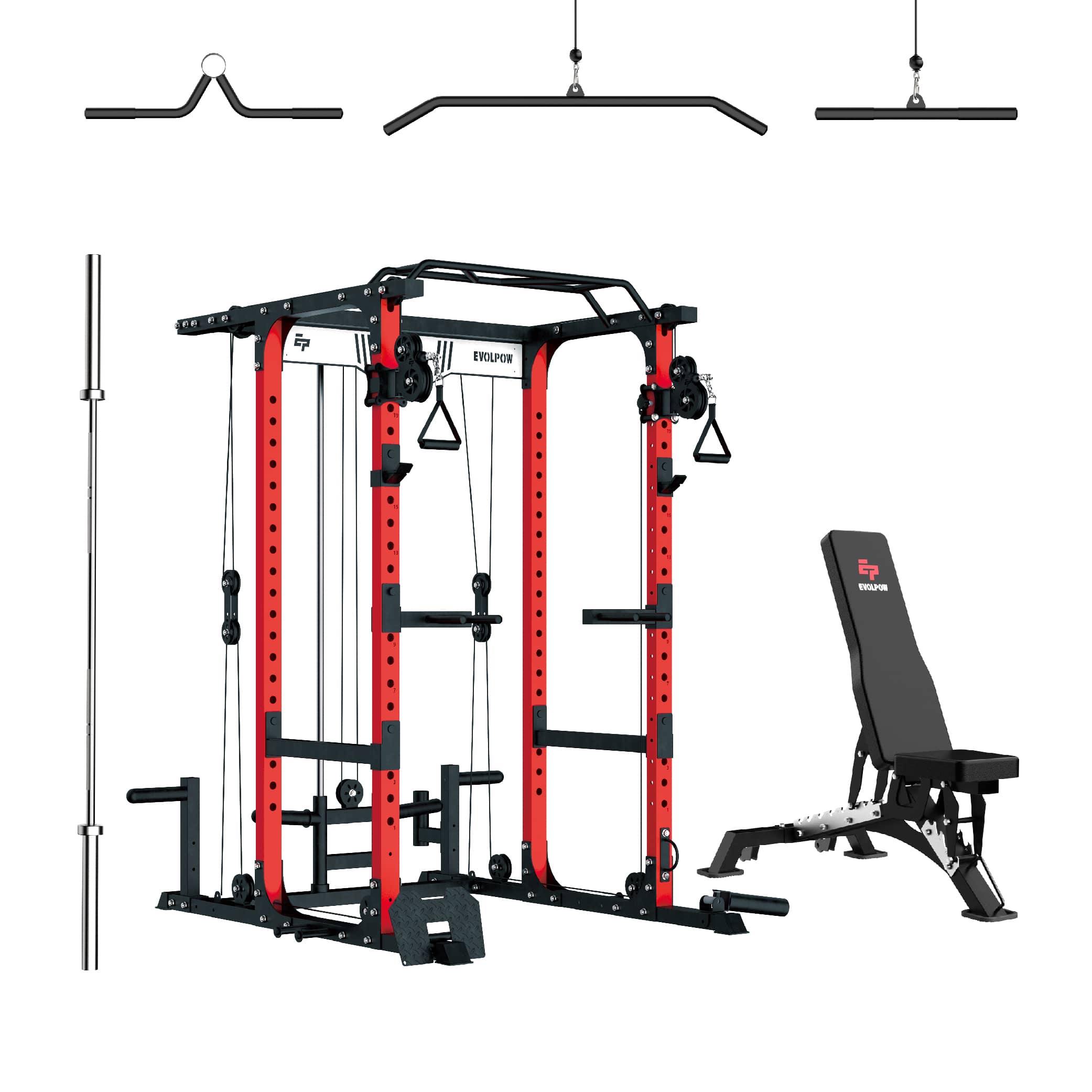 EVOLPOW P3A Tank Upgraded All-in-One Power Rack Home Gym - Best Seller