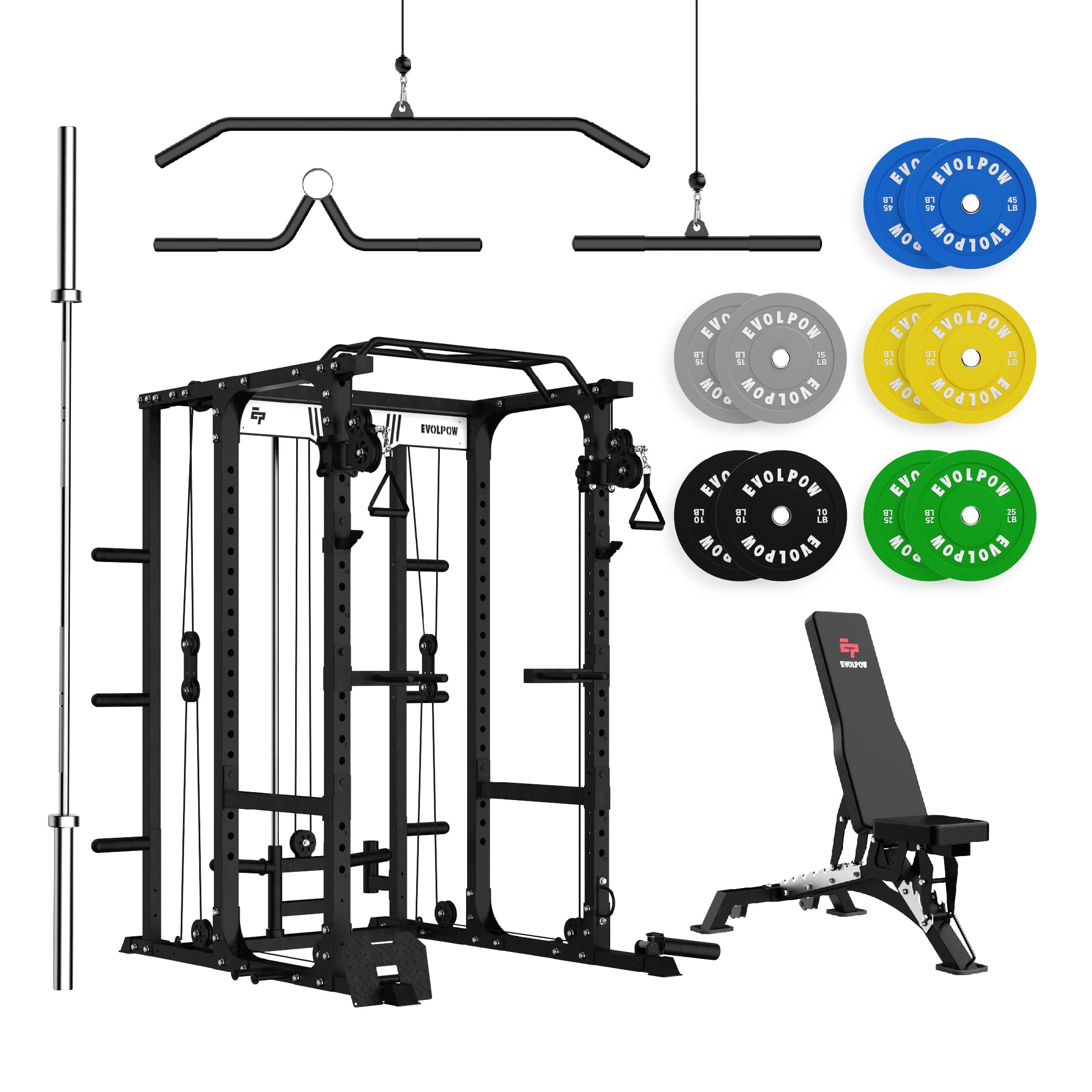 EVOLPOW P3A Tank Upgraded All-in-One Power Rack Home Gym - Best Seller