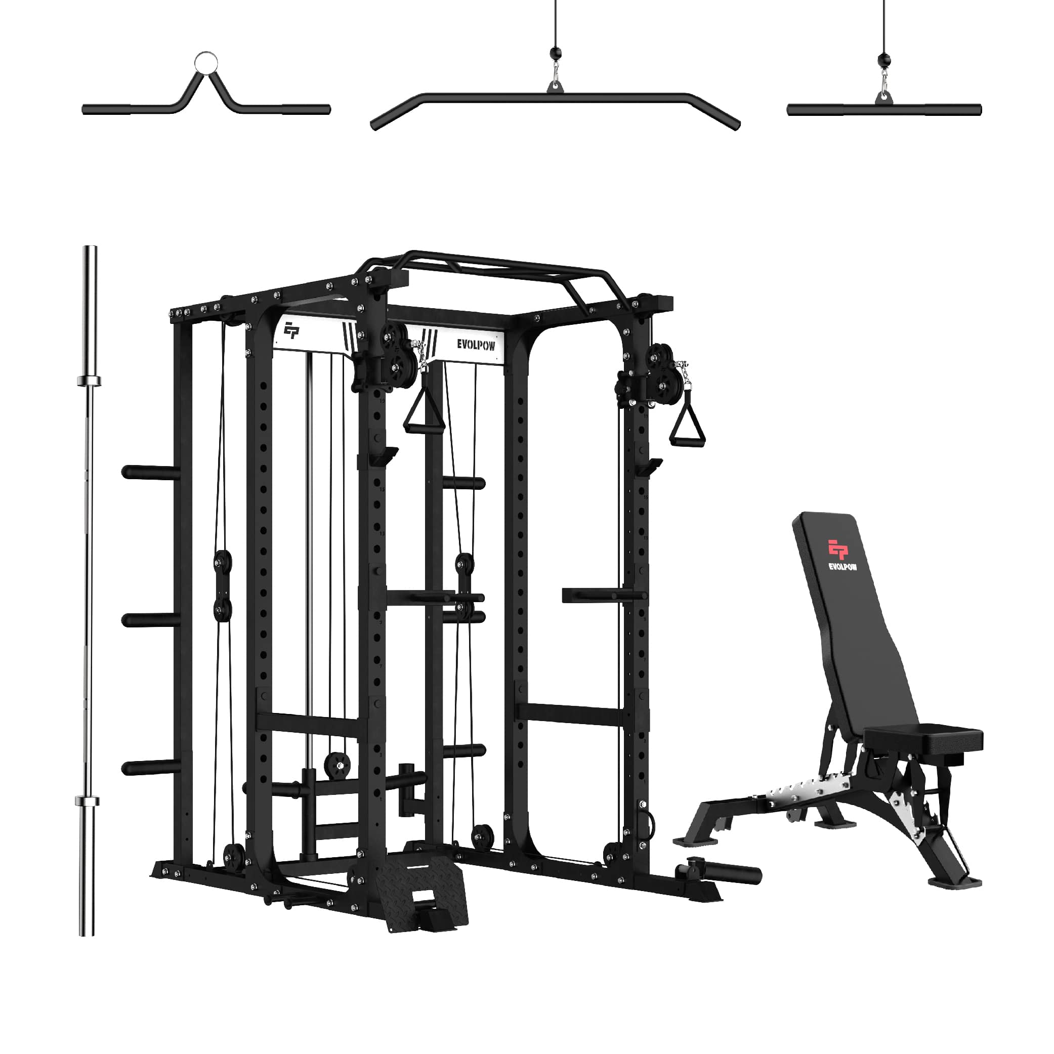 EVOLPOW P3A Tank Upgraded All-in-One Power Rack Home Gym - Best Seller