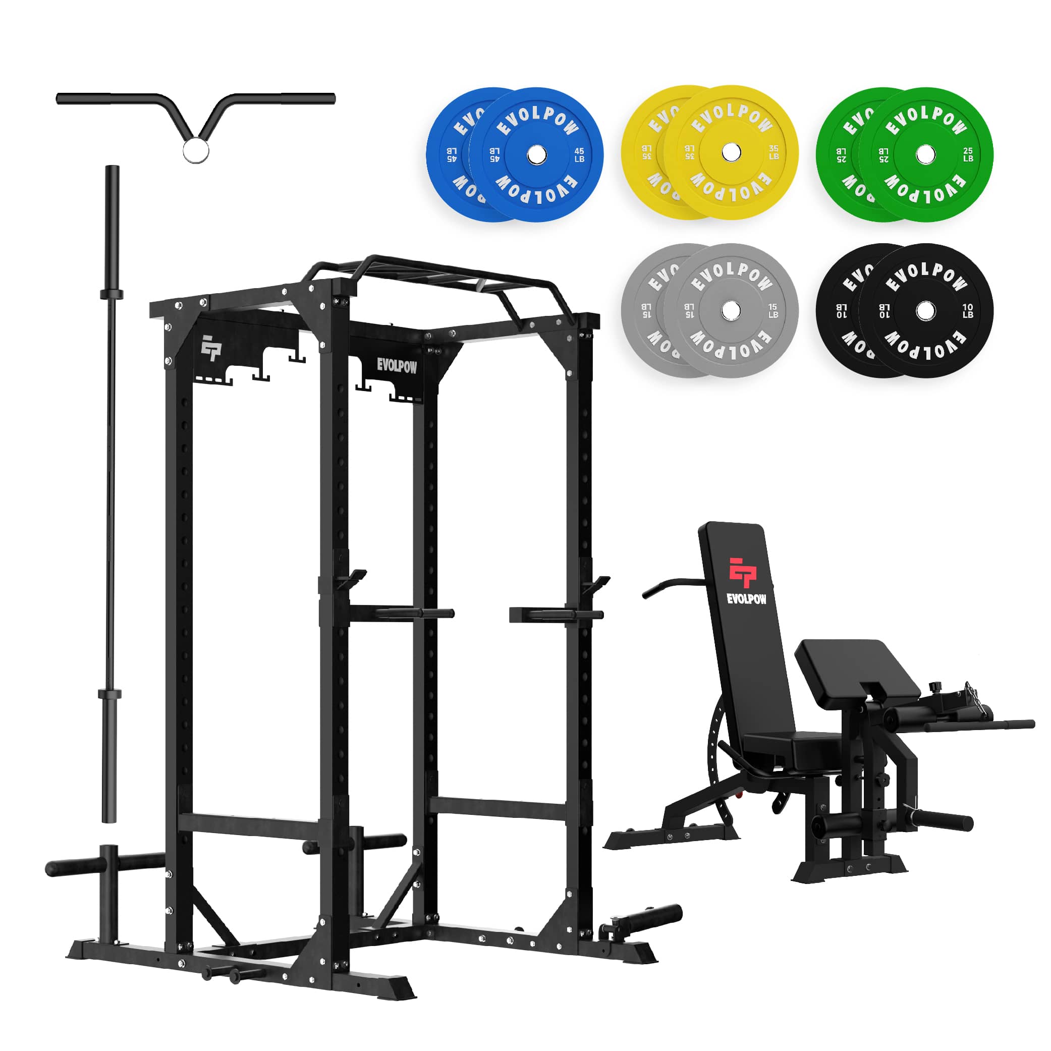 EVOLPOW P3B Tank All-in-One Power Rack Home Gym Package