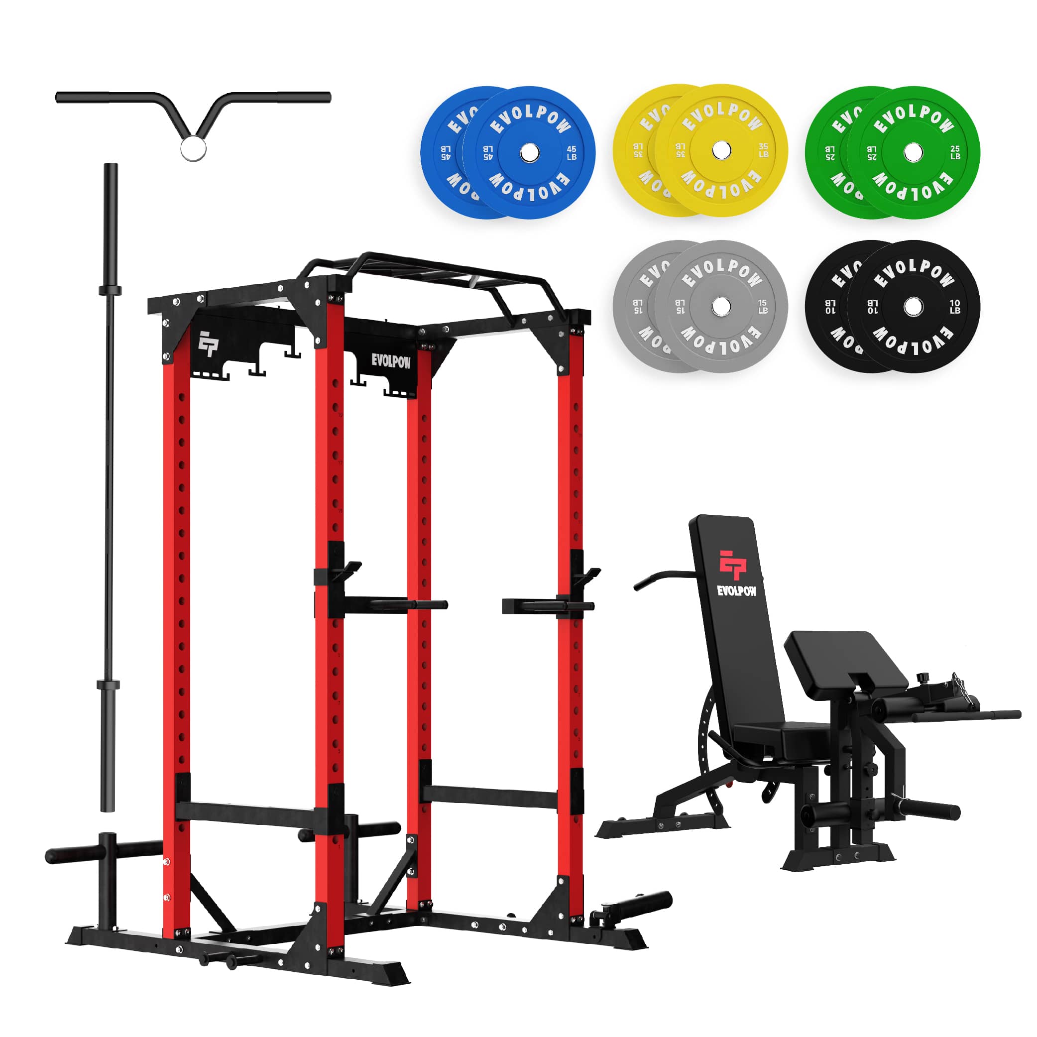 EVOLPOW P3B Tank All-in-One Power Rack Home Gym Package