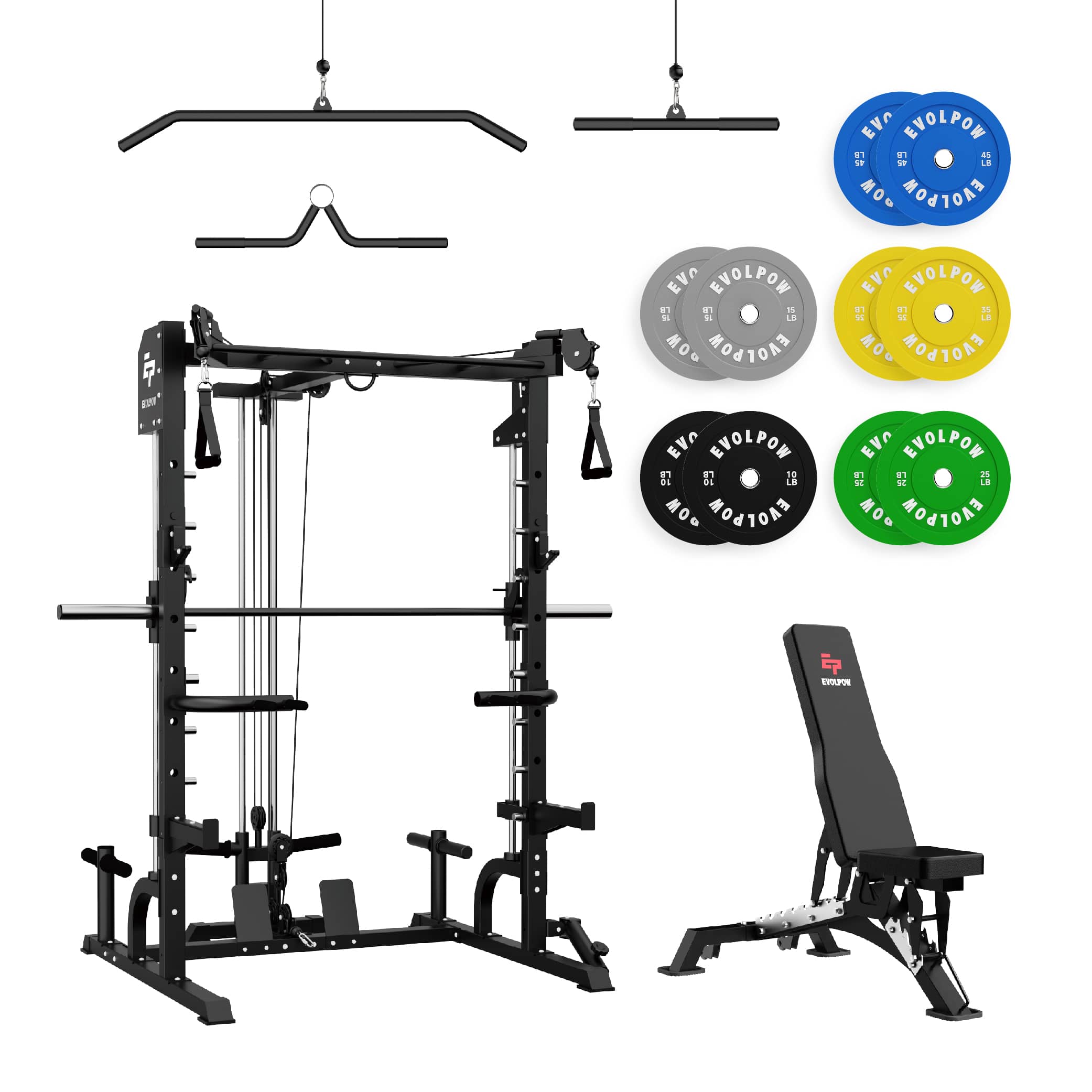 EVOLPOW S3A Tank All-in-One Smith Machine Home Gym Package