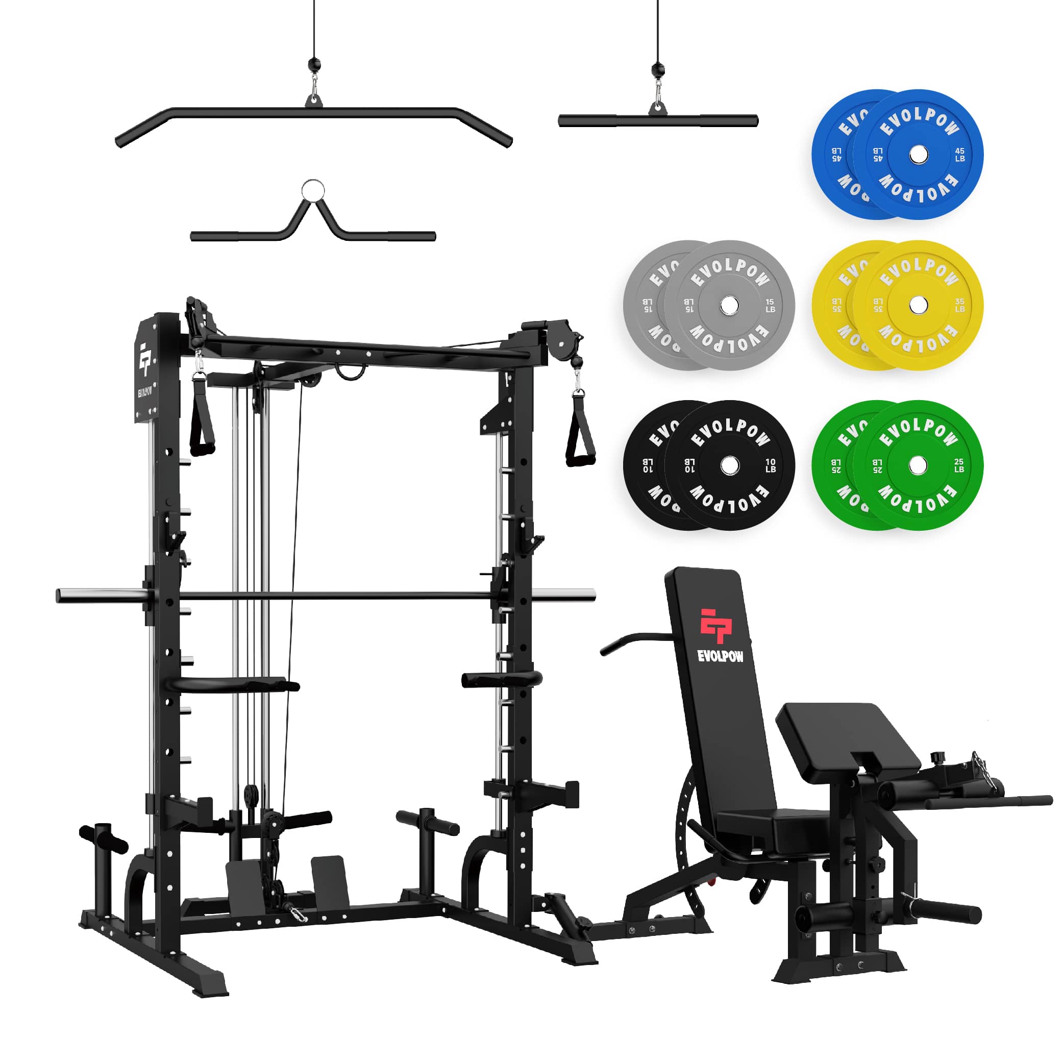 EVOLPOW S3A Tank All-in-One Smith Machine Home Gym Package