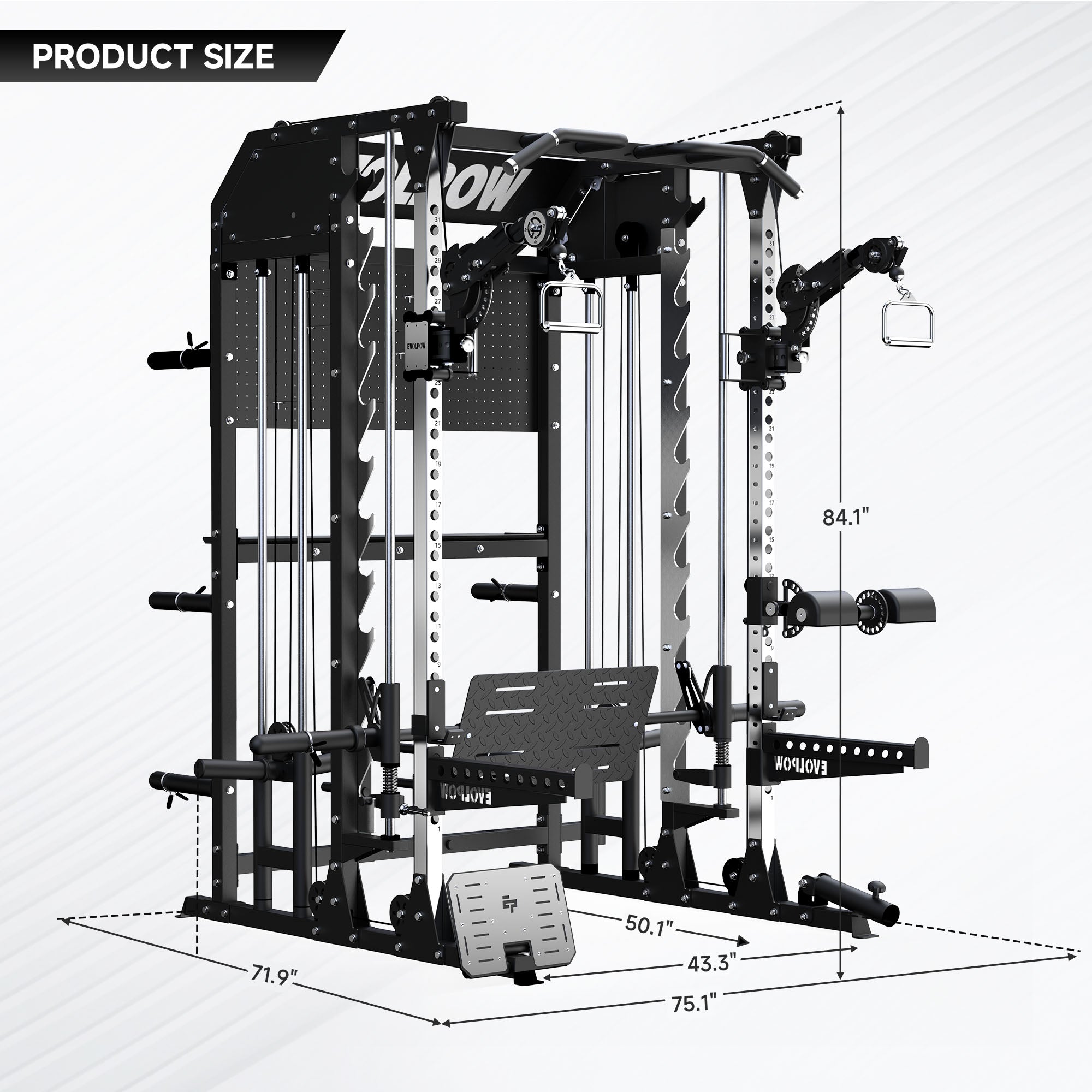 EVOLPOW M2B Pro Brute All-In-One Smith Machine Home Gym