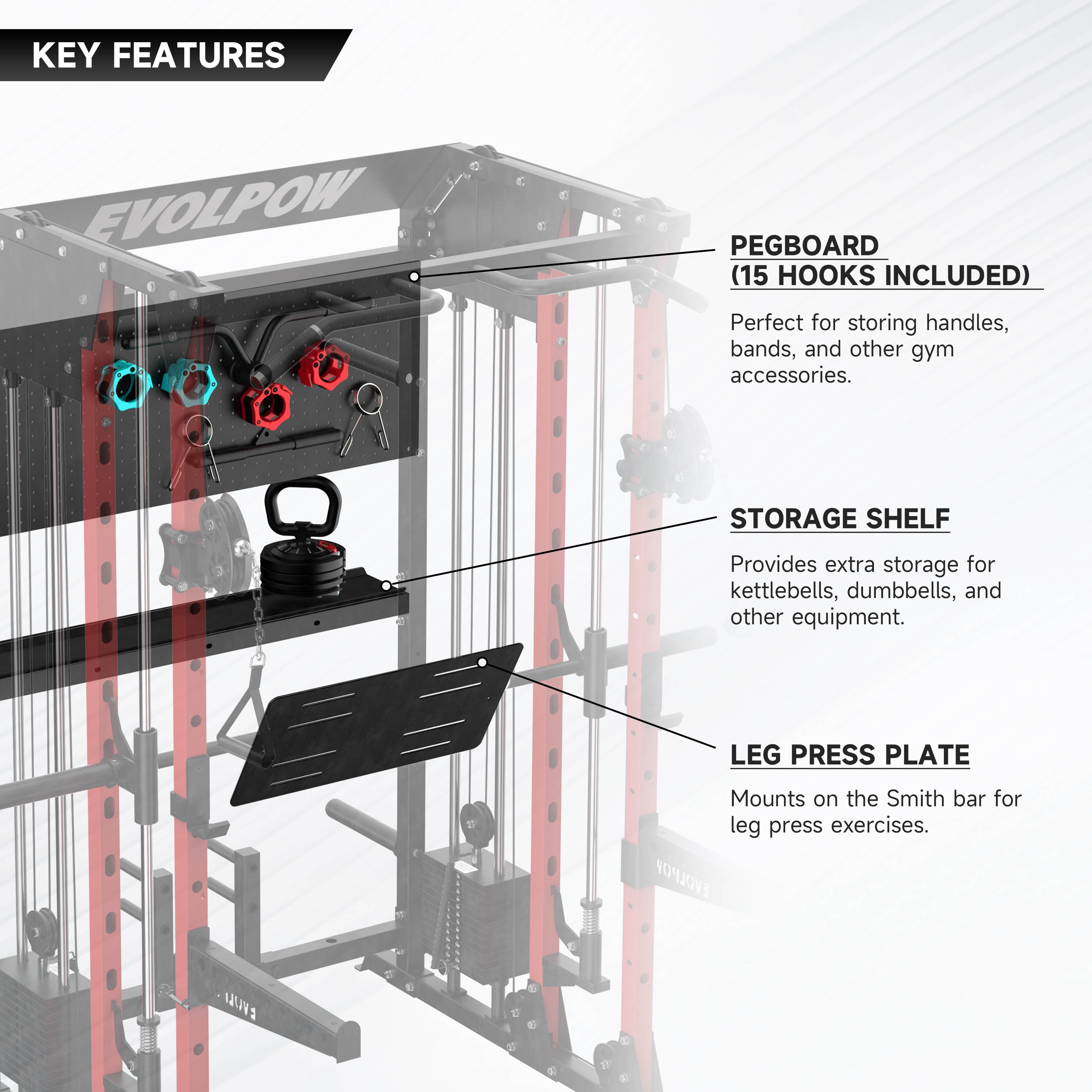 EVOLPOW M2B Brute All-In-One Smith Machine Home Gym with Dual Weight Stacks