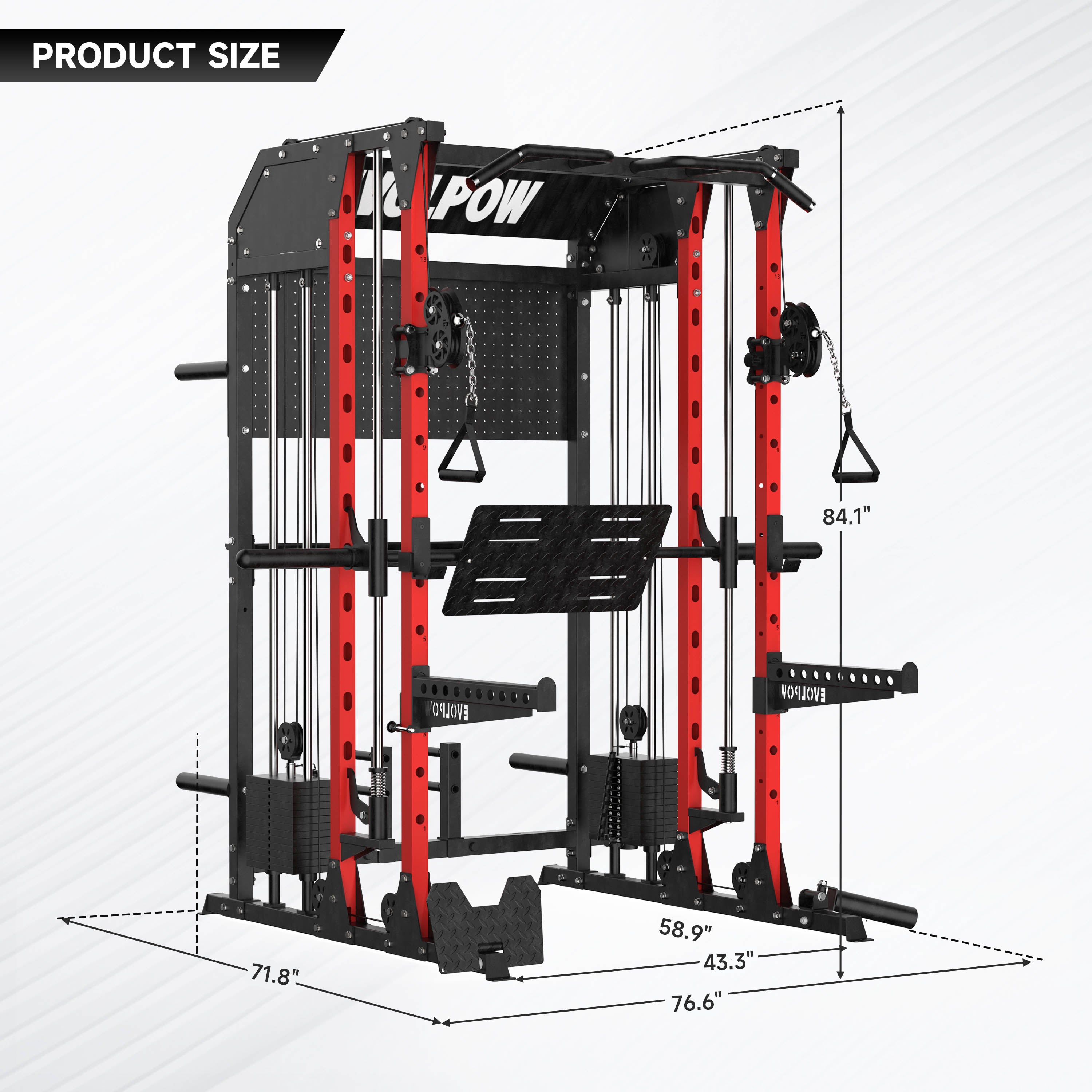 EVOLPOW M2B Brute All-In-One Smith Machine Home Gym with Dual Weight Stacks