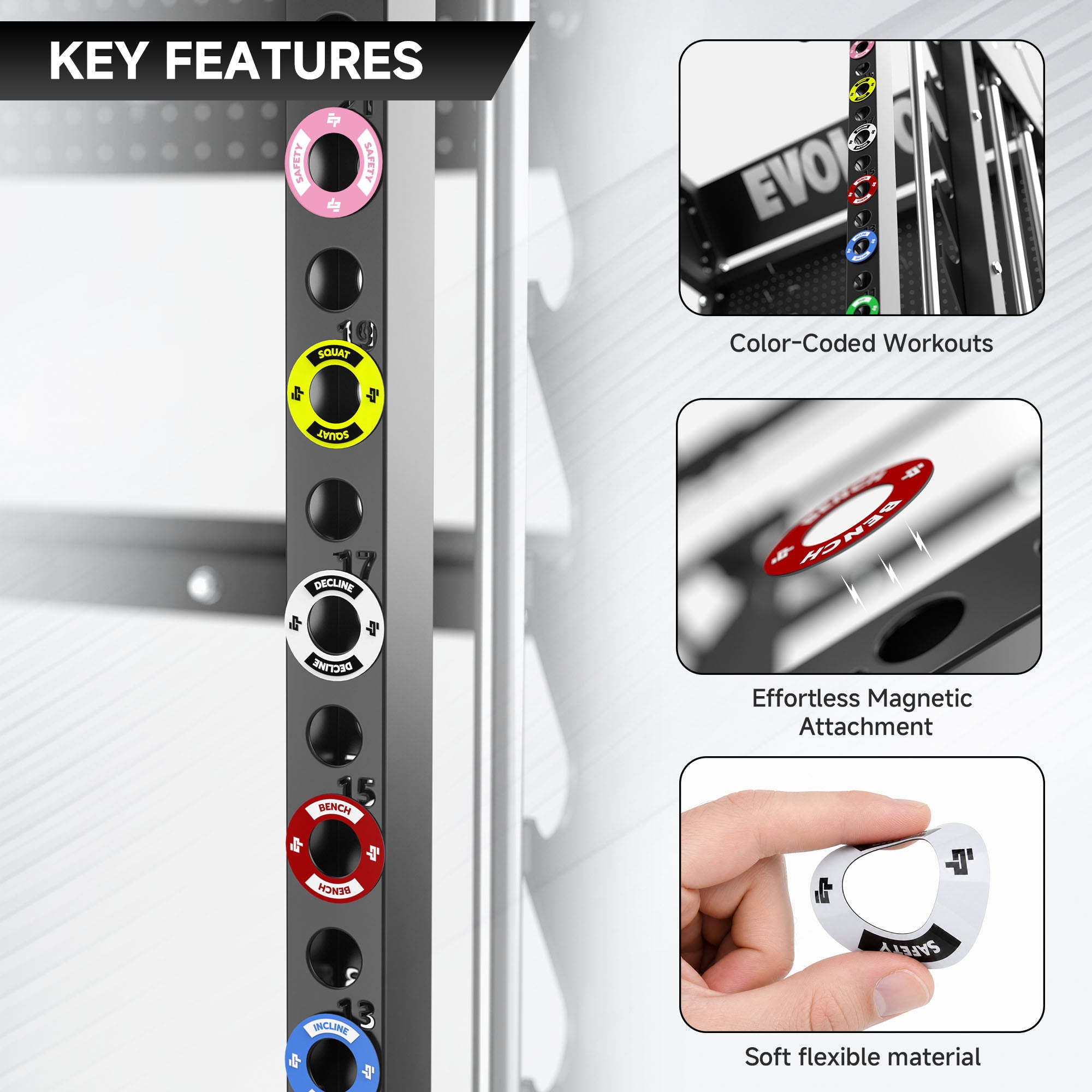EVOLPOW Power Rack Magnetic Position Markers